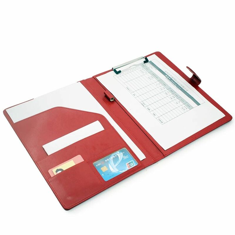 Titular do cartão Escrevendo Pads, PU Leather Contract File Folders, Business Clipboard, Pasta de arquivo A4, Manager Clip