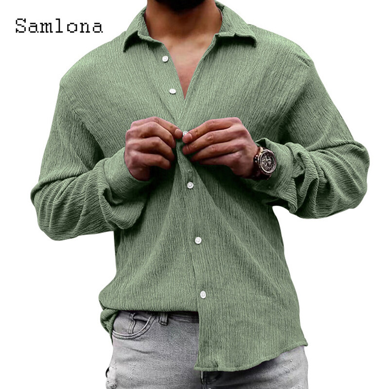 Модная Свободная блузка в европейском стиле, Мужская винтажная рубашка, одежда 2023, Осенний базовый топ, мужская повседневная рубашка, мужские Блузы