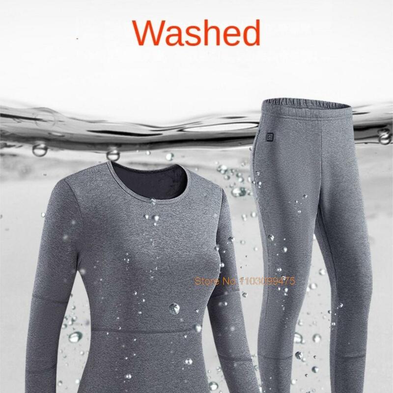 Pakaian dalam pemanas 28 area jaket pemanas wanita pria, pakaian dalam termal atasan celana ski mendaki musim dingin aksesoris olahraga dicuci