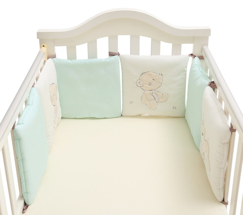 6 Buah/Set Pelindung Tempat Tidur Bayi Bantalan Bumper Tempat Tidur Bayi Bumper Tempat Tidur Aman Anak Di Sekitar Tempat Tidur Katun Campuran Antitabrakan Anti-jatuh