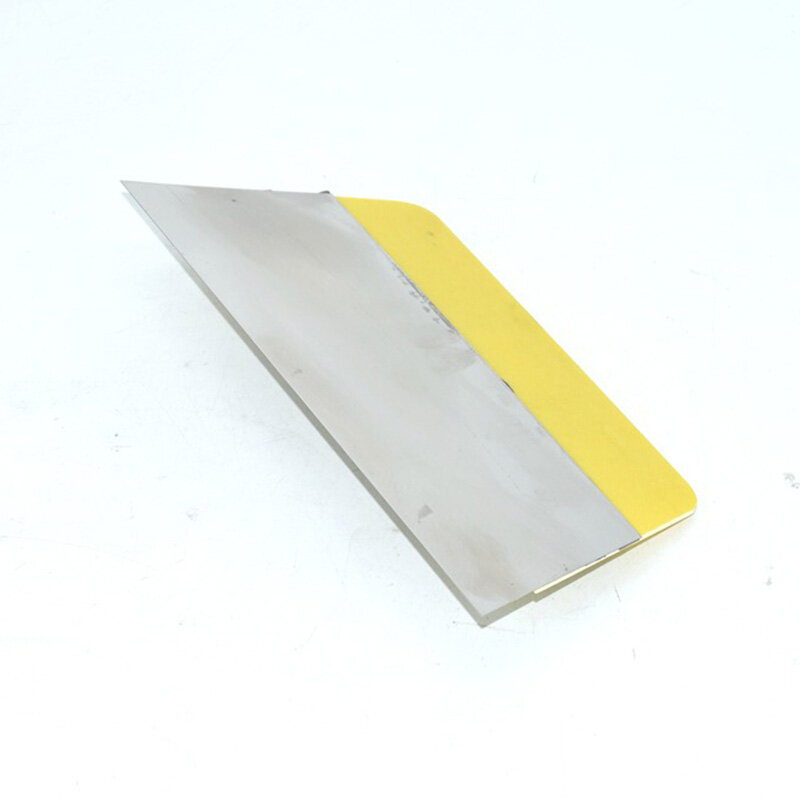 Raspador de masilla de acero inoxidable con mango de plástico amarillo, cuchillo de masilla, cuchillo de ceniza, herramientas de construcción, múltiples modelos