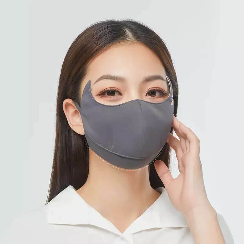 OhSunny tudung wajah wanita, pelindung mata anti UV UPF50 + kain pendingin padat bernafas lembut cepat kering