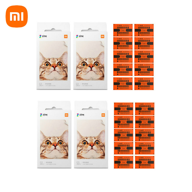 Xiaomi-Zink Pocket Papel Fotográfico, Folhas de Impressão Autoadesivas, 3 "Apenas Papel para Mini Impressora