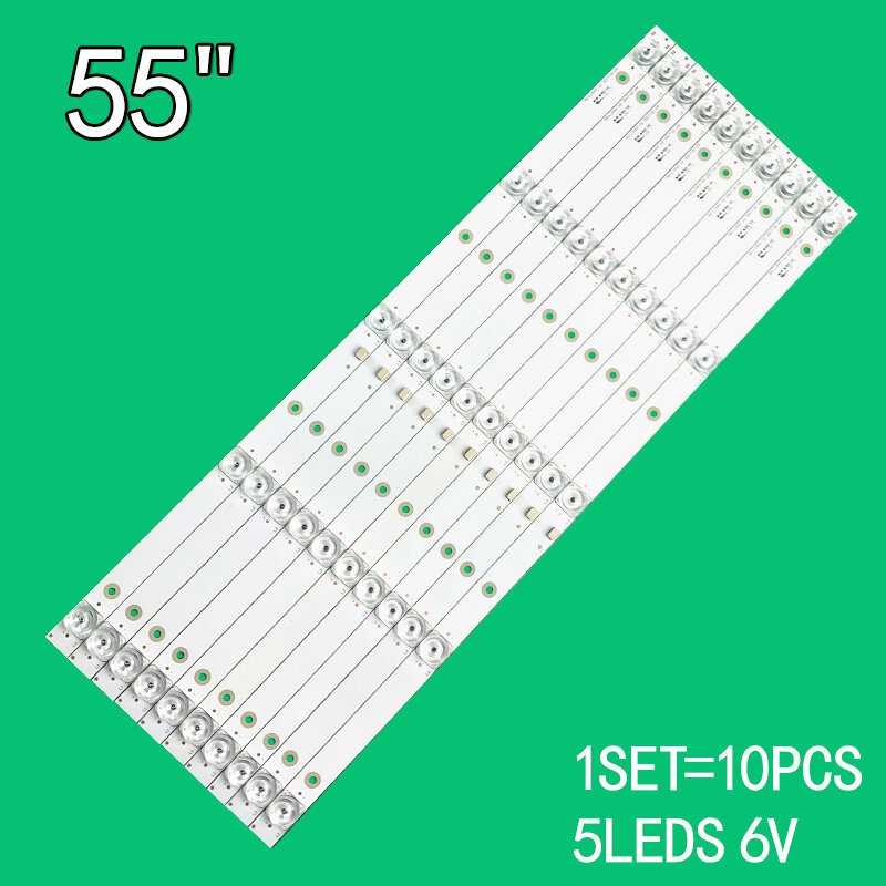 10Pcs/Set LED Backlight Strips MS-L1543 V2 A3 188-192LM CX550DLEDM 188-192LM 6.6-6 LE55U6600DUA CRH-B55K52303005106AG-REV1.3