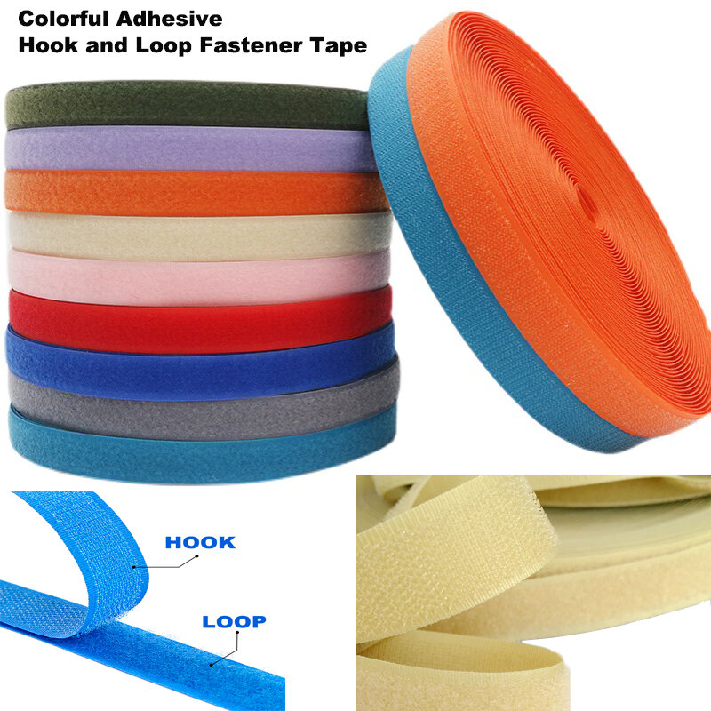 1 m/par 20mm colorido prendedor fita gancho e loop gancho tiras adesivas os ganchos fita adesivos fita mágica diy costurar acessórios