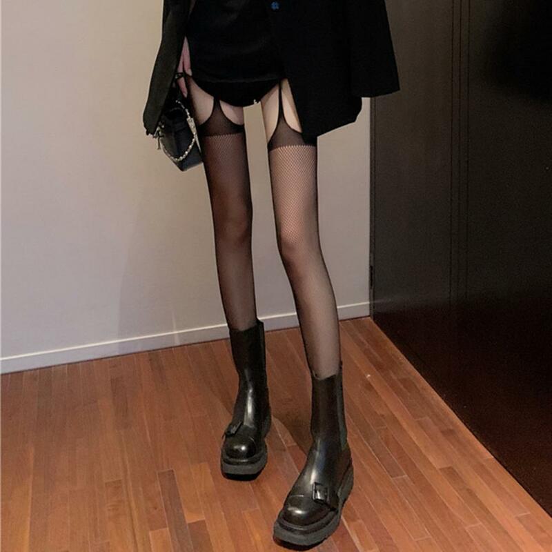 Collant femminili prospettiva sopra il ginocchio Slim Fit Skinny pornografico Shaping nero calze alla coscia ad alta elasticità fornitura per feste