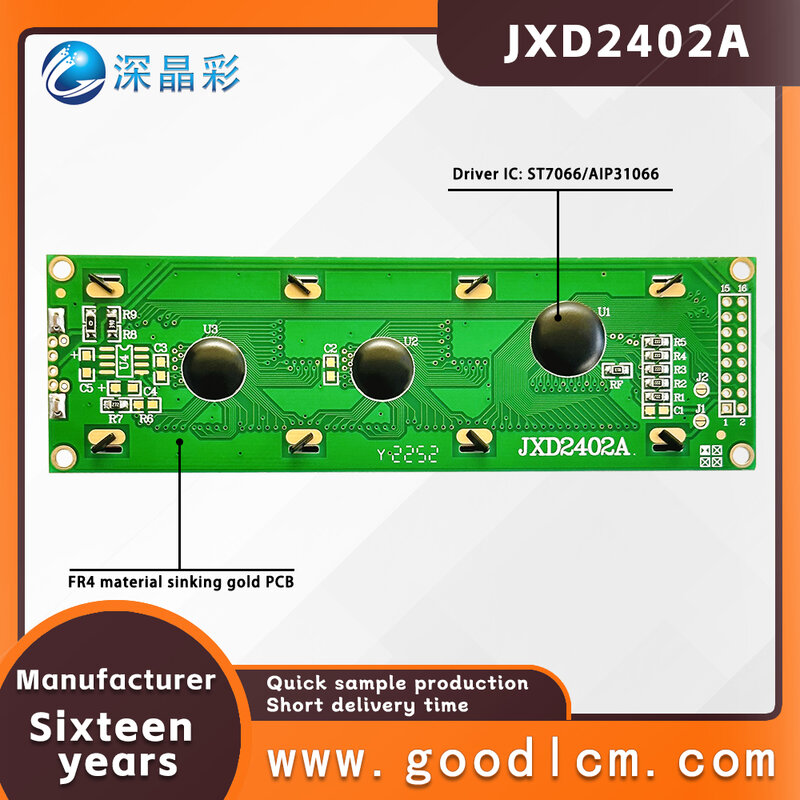 Gute Qualität 24*2 Punkt Matrix Display jxd2402a fstn weiß positives Zeichen lcm Display Modul mit hoher Helligkeit Hintergrund beleuchtung