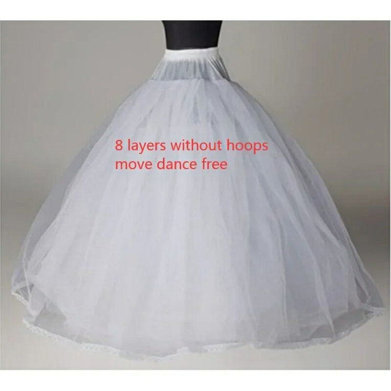 Tüll Petticoat für eine Linie Ballkleid Brautkleid 4/6/8 Schichten kein Reifen Braut Hochzeit Accessoires lange Petticoats Unterrock