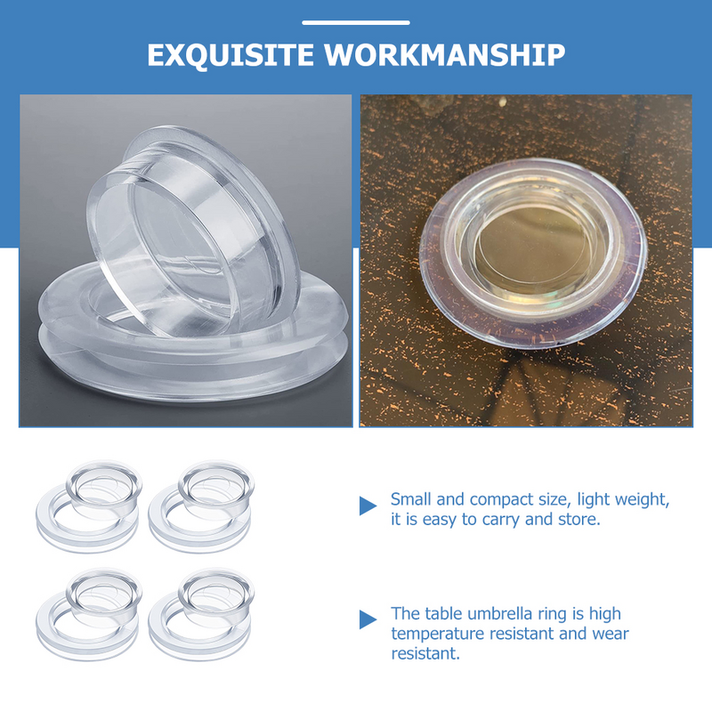 Tapón de silicona para sombrilla, anillo de mesa para agujero de Patio, tapas transparentes con Patio