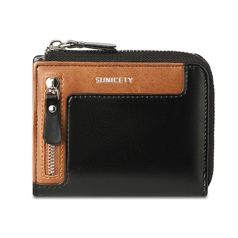 Zipper Men Wallet Luxury Designer PU Leather RFID Card Holders Wallets Coin Bag Short Men's Purse Male Portable Cardholders
