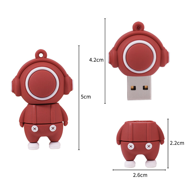 JASTER-Cartoon Music Doll Flash Drive para Crianças, USB 2.0, Memory Stick, Chaveiro Livre, Caneta, Presentes Bonitos, 128GB, 64GB, 32GB, 16GB