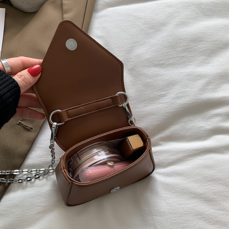 ของแข็งสีกระเป๋าสุภาพสตรีออกแบบกระเป๋าถือกระเป๋าสะพายไหล่มินิกระเป๋าพาดลำตัวสำหรับผู้หญิง2022แฟชั่น Bolsa Feminina ลิปสติก Pack