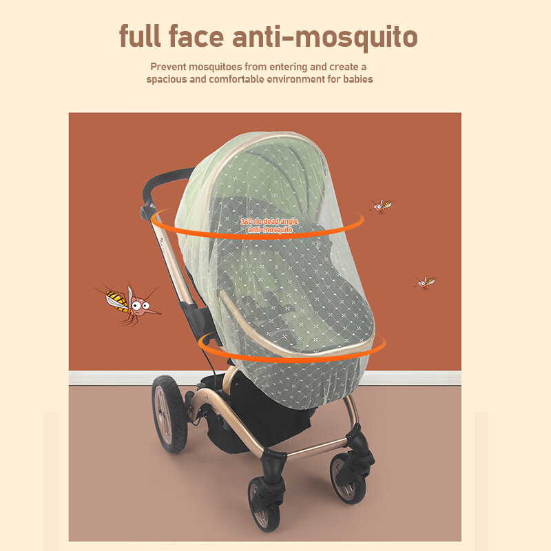 Moustiquaire universelle pour poussette de bébé, protection anti-insectes, filet de sécurité pour l'extérieur, couverture en maille, accessoires