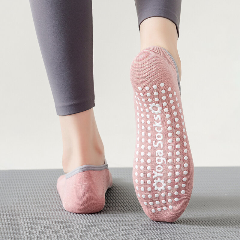 Носки женские для йоги, нейлоновые нескользящие спортивные балетные танцевальные носки из чистого хлопка, влагопоглощающие пот