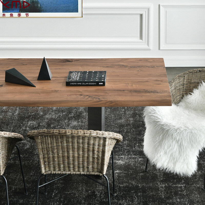 Большой минималистичный Ретро верстак из цельного дерева, офисный стол для конференц-зала, роскошный