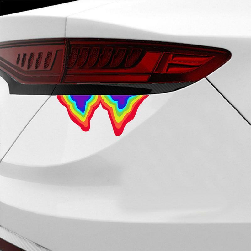 Etiqueta reflexiva do arco-íris para o carro, efeito fluido lateral, auto corpo, janela, vidro, cauda traseira, tronco, motocicleta, decalques de scooter, líquido