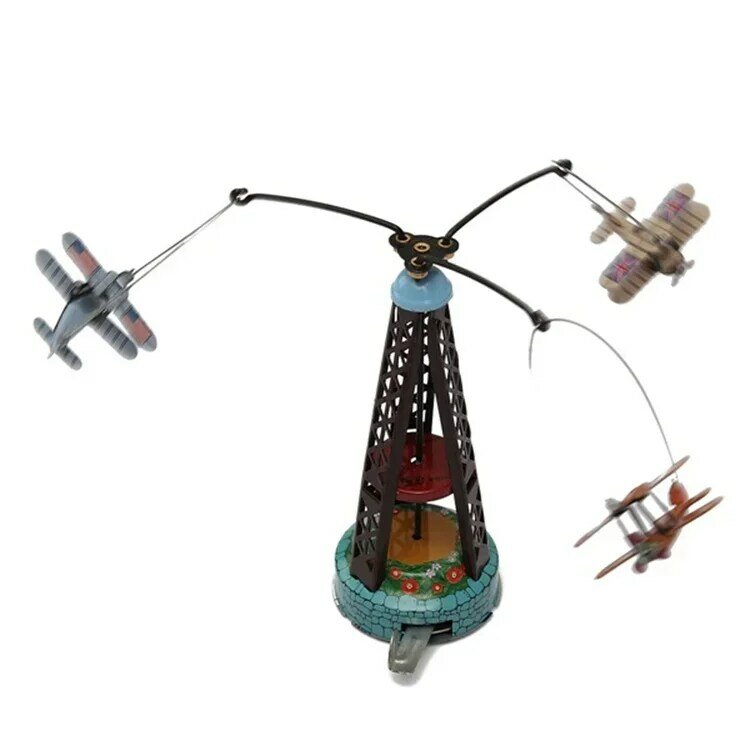[Lucu] Mainan Model Jam Tangan Mekanik Pesawat Mainan Putar Logam Timah Mainan Angin Retro Koleksi Dewasa Hadiah Anak-anak Model Patung