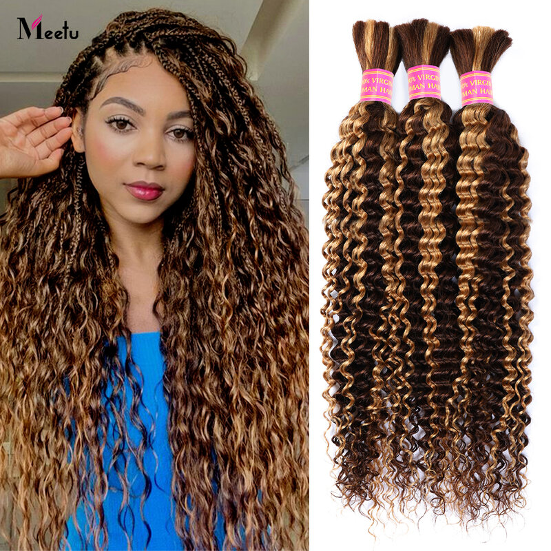 Красивые светлые волосы с глубокой волной для плетения волос 30 дюймов бразильские неповрежденные цветные человеческие волосы для наращивания для женщин