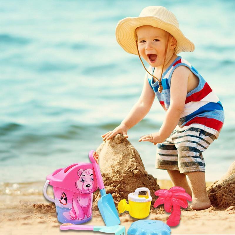 ของเล่นทรายชายหาดสำหรับเด็กวัยหัดเดินของเล่นทรายชายหาดของเล่นปราสาททราย7ชิ้นเป็นมิตรต่อสิ่งแวดล้อม