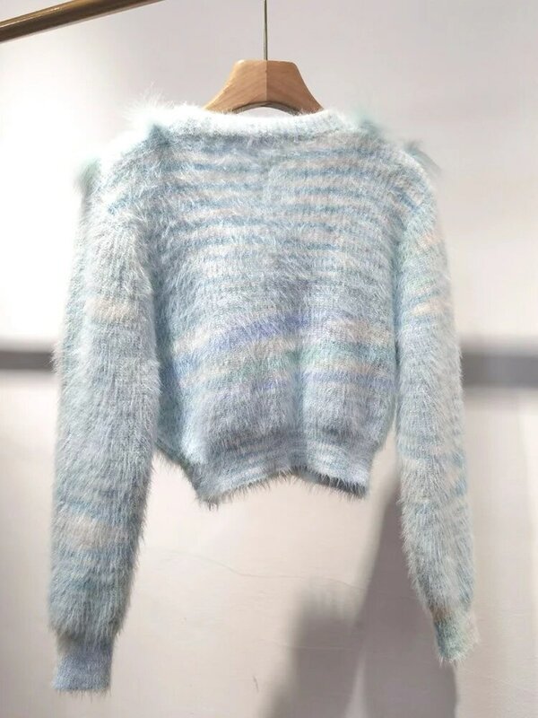 ZDFURS * prawdziwy lis futrzany sweter przeszywanie futra kobiece krótkie kardigan w formie płaszcza futrzane 2023 nowa wiosna i jesienne topy