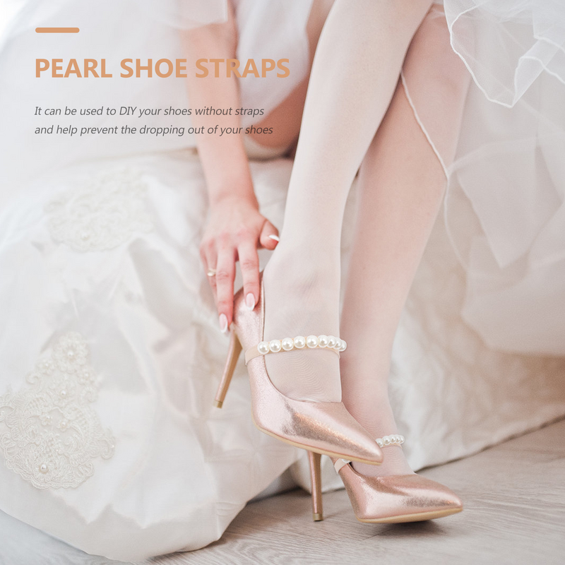 Anti Drop Heel Laces High Ankle Straps Shoelace Elastic Pearl Anti-Drop Detachable