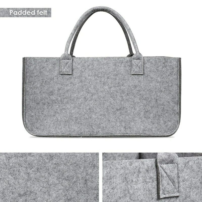 3X фетровый кошелек, фетровая сумка для хранения большой емкости, Повседневная сумка для покупок-серый