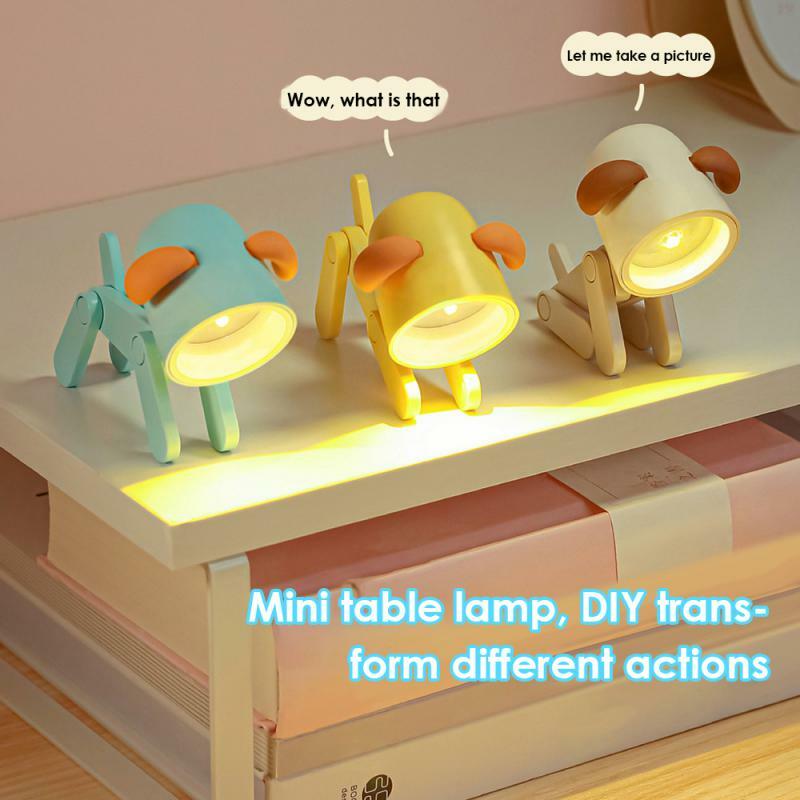 Mini LED Nachtlicht Kawaii Hund und Hirsch Form Licht Klapptisch Lampe Kinderzimmer Nacht Schlafzimmer Dekoration niedlichen Raum dekor