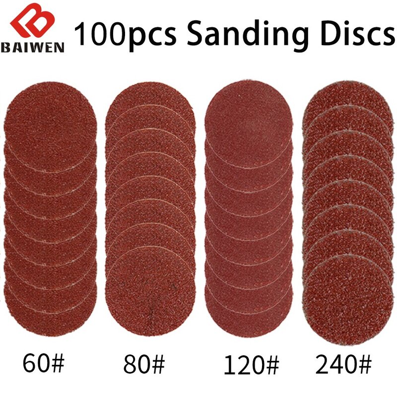100PCS Roll Lock R-Type Quick Change Discs 1" Sanding Disc Metal Surface Conditioning for Die Grinder Rotary Tools Accessories