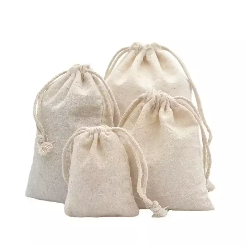 GSW4 bolsas con cordón para regalo de boda y Navidad, paquete de bricolaje, pequeñas bolsas lisas para el hogar, sacos de almacenamiento a prueba de polvo