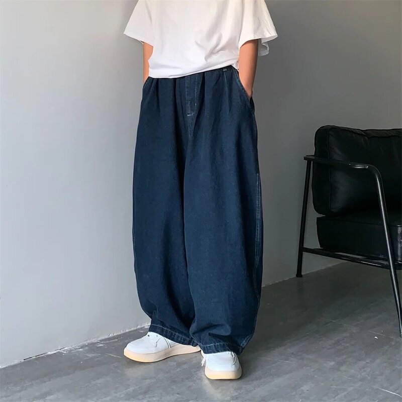 Wijde Pijpen Cargo Broek 2022 Streetwear Baggy Jeans Nieuwe Lente Herfst Mannen Koreaanse Mode Losse Rechte Mannelijke Merk Kleding Zwart
