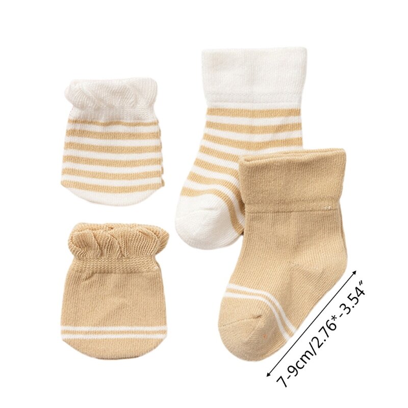 4 pares meias algodão luvas recém-nascidas bebê menino menina anti arranhões luvas macias
