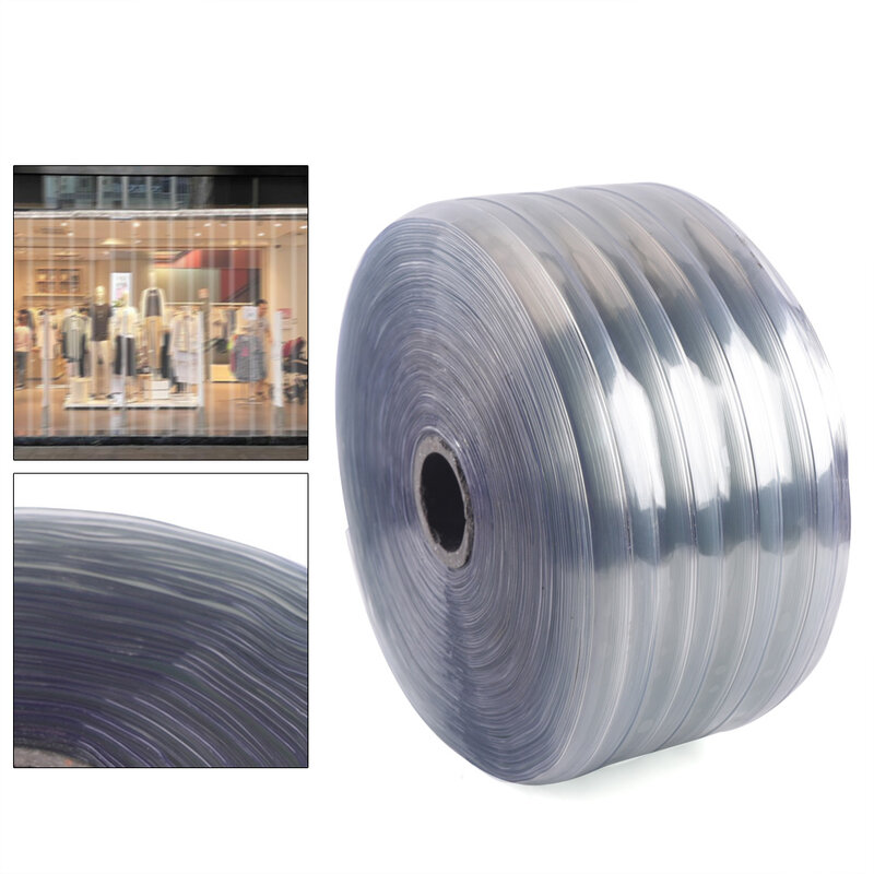 1 Roll Commercial 50M*180mm PVC Plastic Strip Curtain Freezer Room Door Strip Kit  Anti-static For Warehouses, Shopping Malls