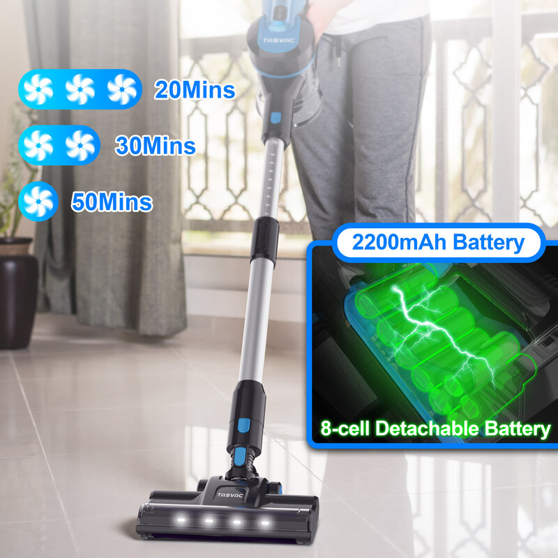 TASVAC S8 28KPa 260W Stick Cordless Vacuum Cleaner, up to 50mins Runtime, 9-in-1 Stick Vac for Hardwood Floor Pet Hair Home Car