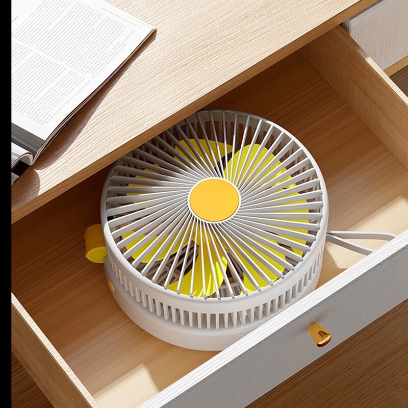 Перезаряжаемый портативный мини-вентилятор, воздушный охладитель, электрический вентилятор с ночным освещением для офиса (B)