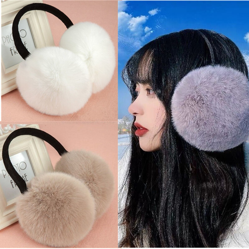 Multi-color Winter Ear Muffs Warm Earflaps Women Fluffy Cosy Earmuffs Plush Soft Ear Warmer Outdoor Cold Protection Ear Cover