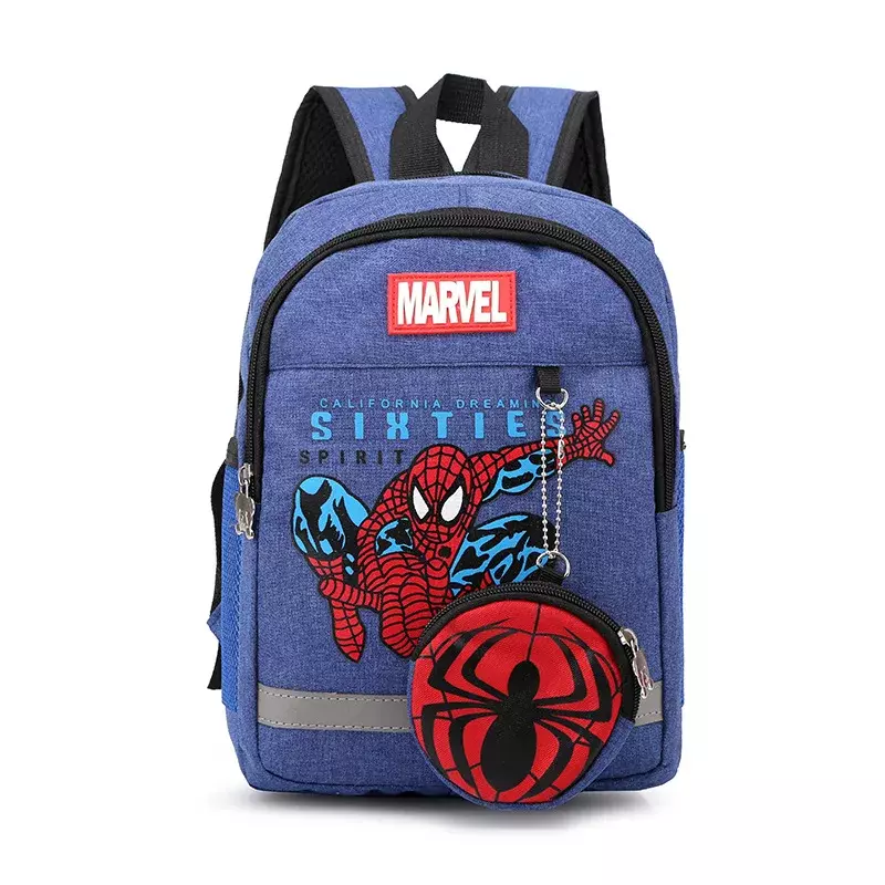 Детские рюкзаки Disney для мальчиков, легкий милый школьный ранец с рисунком Капитана Америка, паука для подростков
