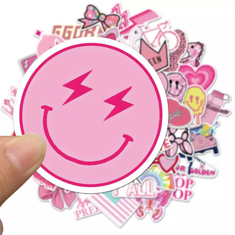 VSCO-bonito rosa impermeável Graffiti adesivo, estética, decorativo, bagagem, laptop, copo, telefone, Scrapbook, crianças adesivos, 10 pcs, 30 pcs, 50pcs