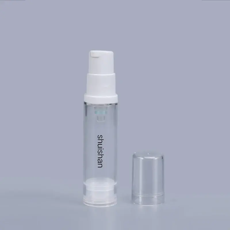 10 Buah PP Clear Airless Pump Emulsion Vakum Lotion Botol Travel Krim Botol Isi Ulang Bening 5Ml/10Ml/15Ml Botol Semprot
