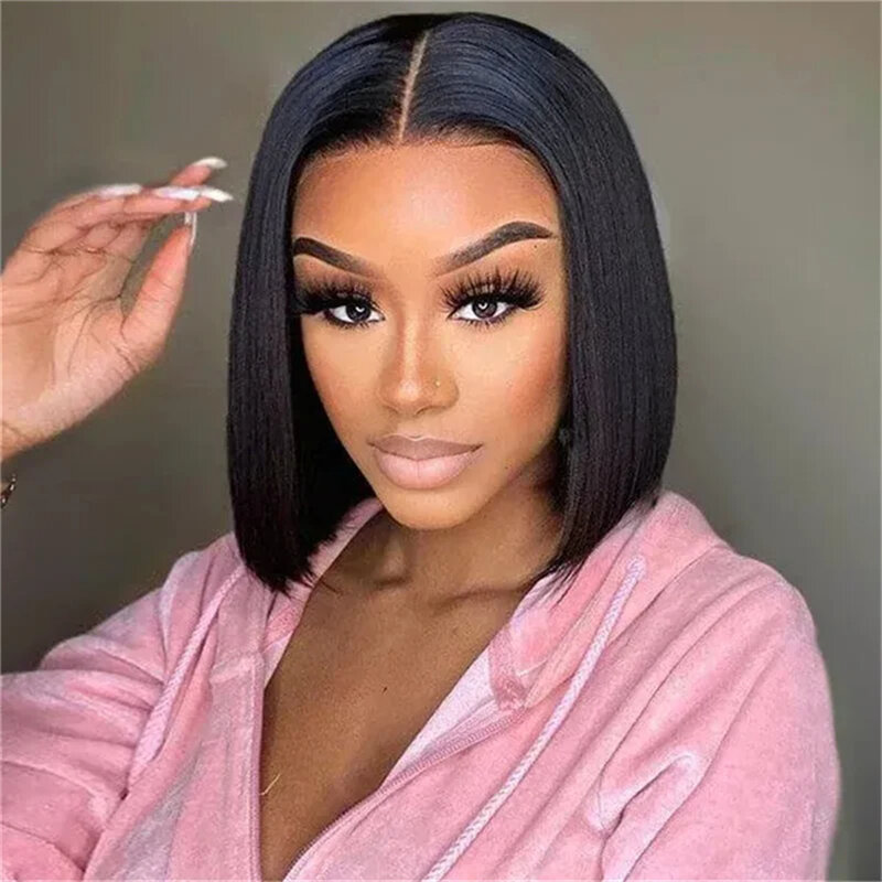 Short Bob Hair Wig Human Hair Brazilian Bone Straight Lace Front Wig 4x4 Closure 13x4 HD Lace Frontal Wigs Pre Plucked