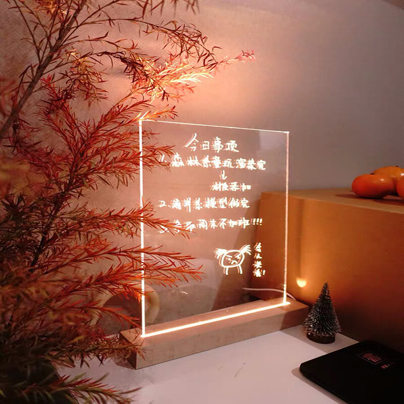 10 шт. основа для лампы светодиодная россыпью для смолы Длинная Деревянная 3D акриловая подставка для дисплея лампы с теплым белым RGB светодио...