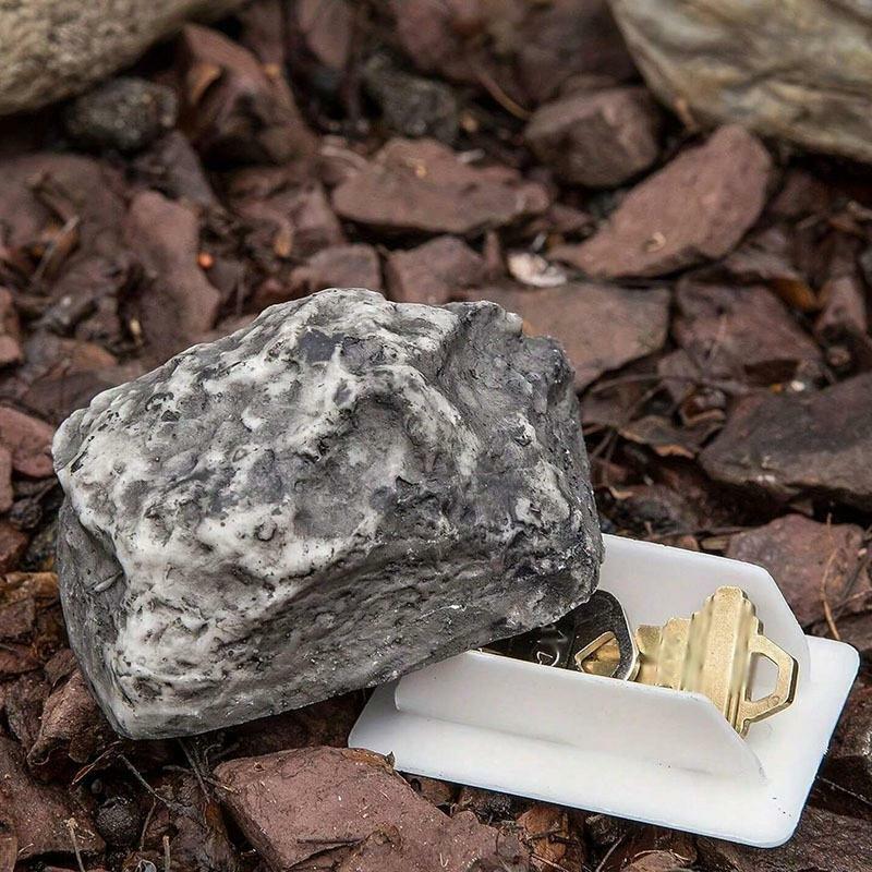 Key Holder Stone Secret Compartments Design Key Rock Hider Weather Resistant Secure Diversion Safes Decorative Garden Ornaments