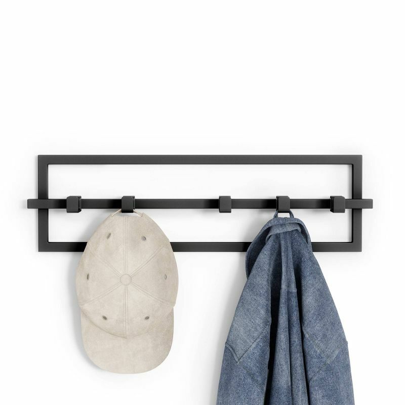 Sleek 5 Cubiko Hooks in Classic Black for Versatile Hanging Solutions