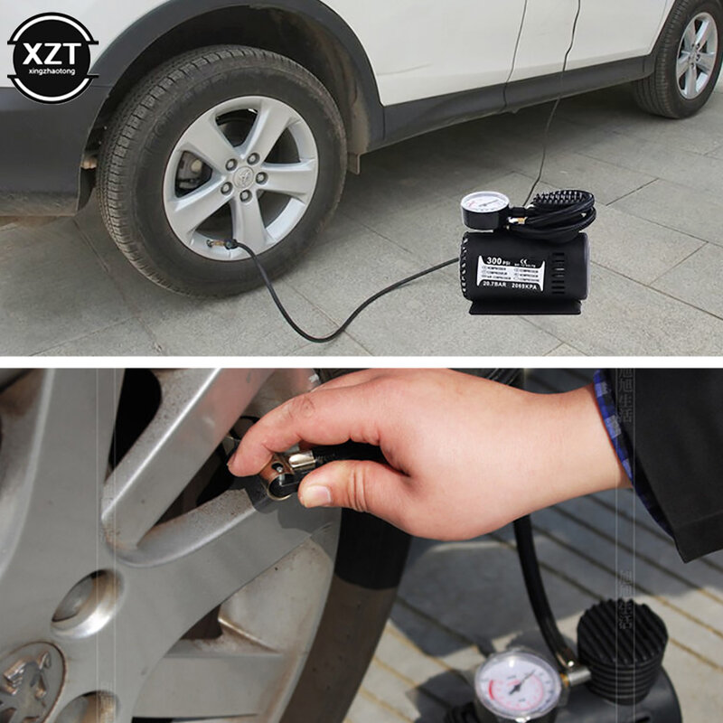 12V Portable Car Air Compressor Tire Inflator Pump 300psi Universal Auto Accessories Repair Tool For Cars Bicycle Tires Ball