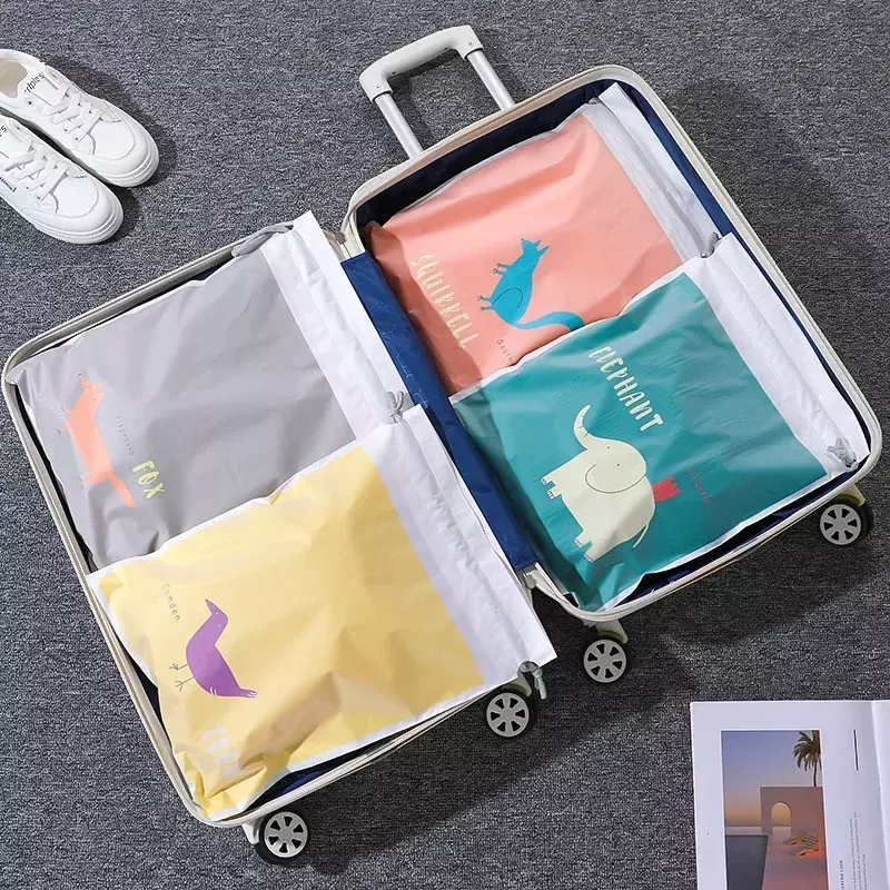 Bolsa impermeable de gran capacidad con cordón para madre, bolsa de almacenamiento portátil de dibujos animados, organizador de viaje, bolsas de pañales
