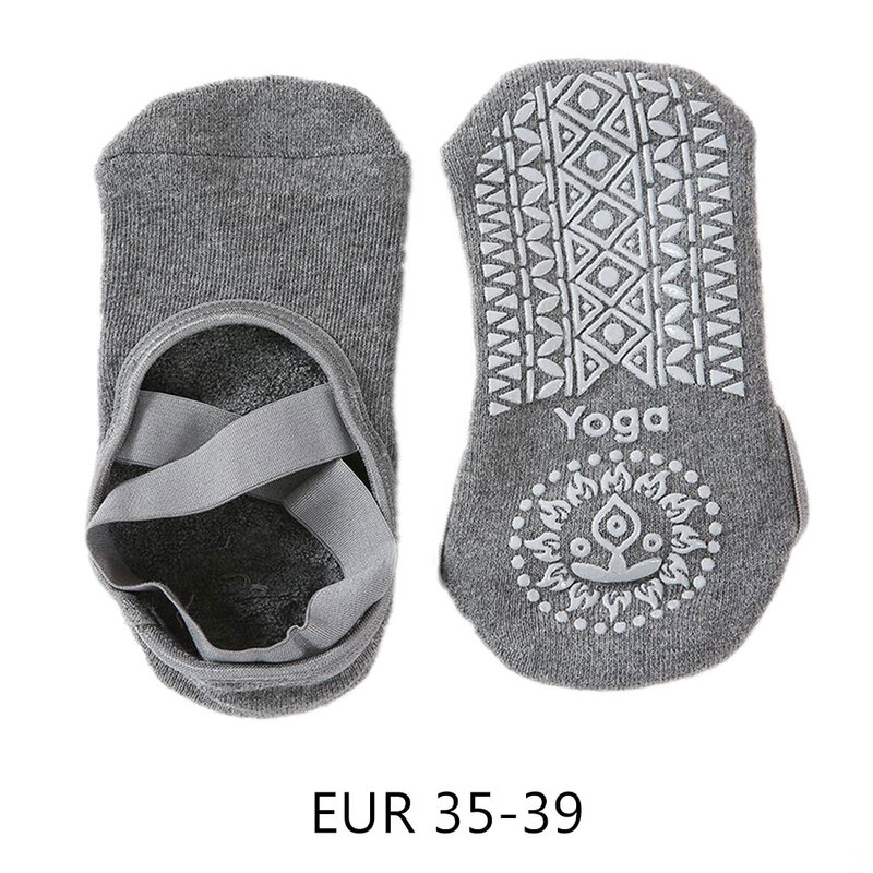 Chaussettes de yoga en silicone avec poignées pour femme, chaussons de danse pour fille, pilates, barre, fitness, sport