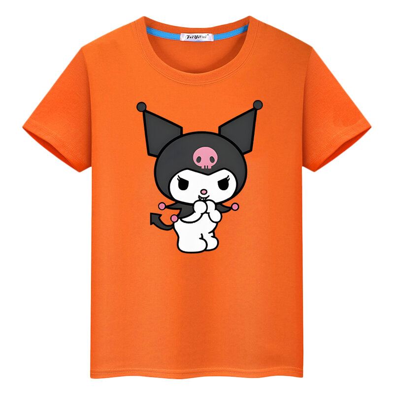 Kulomi-Camiseta con estampado de Anime para niños y niñas, camisetas 100% de algodón, Tops bonitos, Camiseta corta de orgullo Sanrio, y2k, regalo de una pieza para niños
