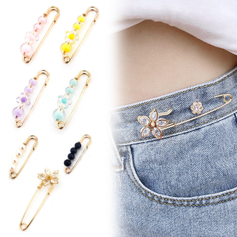 Detachable Metal Pins Fastener Pants Pin Retractable Button Sewing-Free Buckles For Jeans Perfect Fit Reduce Waist