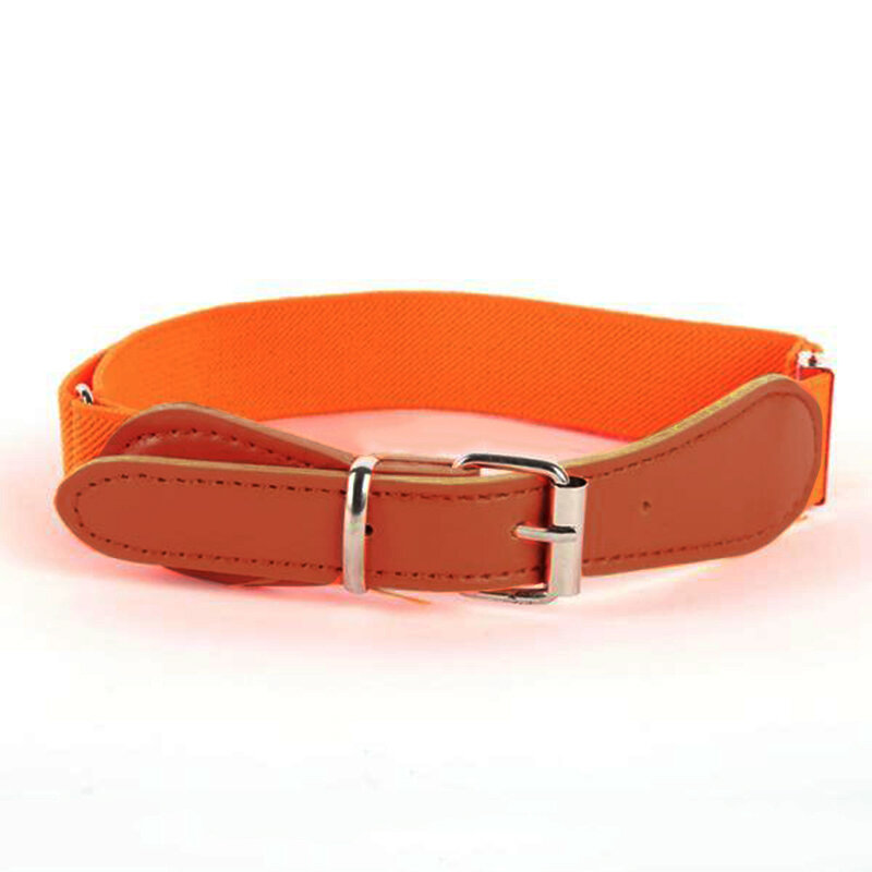Cinturón elástico de piel sintética para niño y niña, cinturilla ajustable de colores, ajustada y elástica