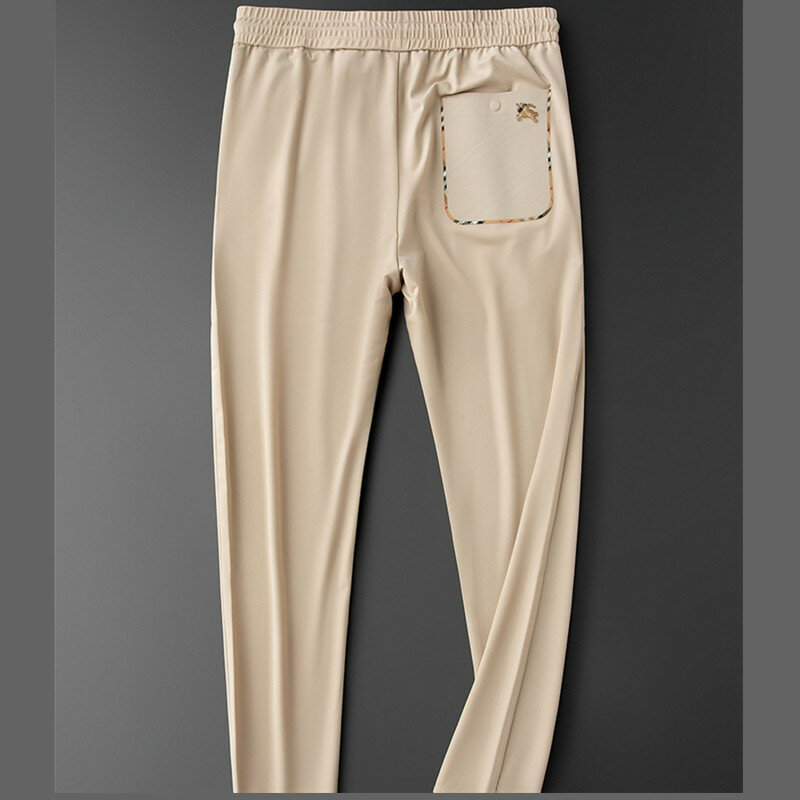 Boweylun lekkie luksusowe cienkie spodnie ze sznurkiem na co dzień wiosenne i jesienne wąskie sportowe spodnie młodzieżowe oddychające i wygodne spodnie