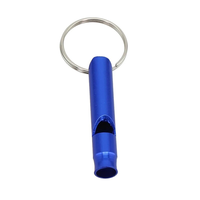Caminhadas Keychain Whistle para treinamento ao ar livre, liga de alumínio, Pet Survival, Aves, Animais Distress, 45*8mm